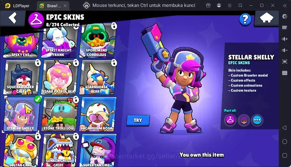 Brawl Stars Accounts Global | 26 Brawler|2 Max Hypercharge(Melodie,Surge)|1 Hypercharge,8 Epic Skin|7255 Bling+PP 2412 17