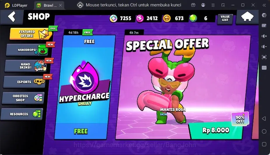 Brawl Stars Accounts Global | 26 Brawler|2 Max Hypercharge(Melodie,Surge)|1 Hypercharge,8 Epic Skin|7255 Bling+PP 2412 4