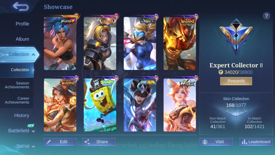 Mobile Legends: Bang Bang Accounts Hero 103 | Skin 168 | Saber Freya | Blazing Aldous image 2