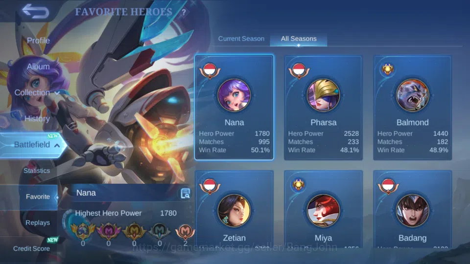 Mobile Legends: Bang Bang Accounts Hero 103 | Skin 168 | Saber Freya | Blazing Aldous image 4