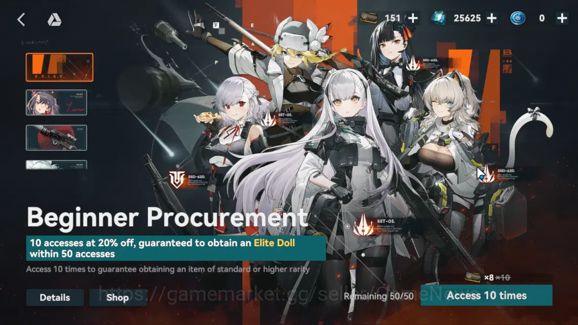 Girls' Frontline Accounts GlobalSunborn| Starter Gacha Papasha,Faye |Gems 25 image 3