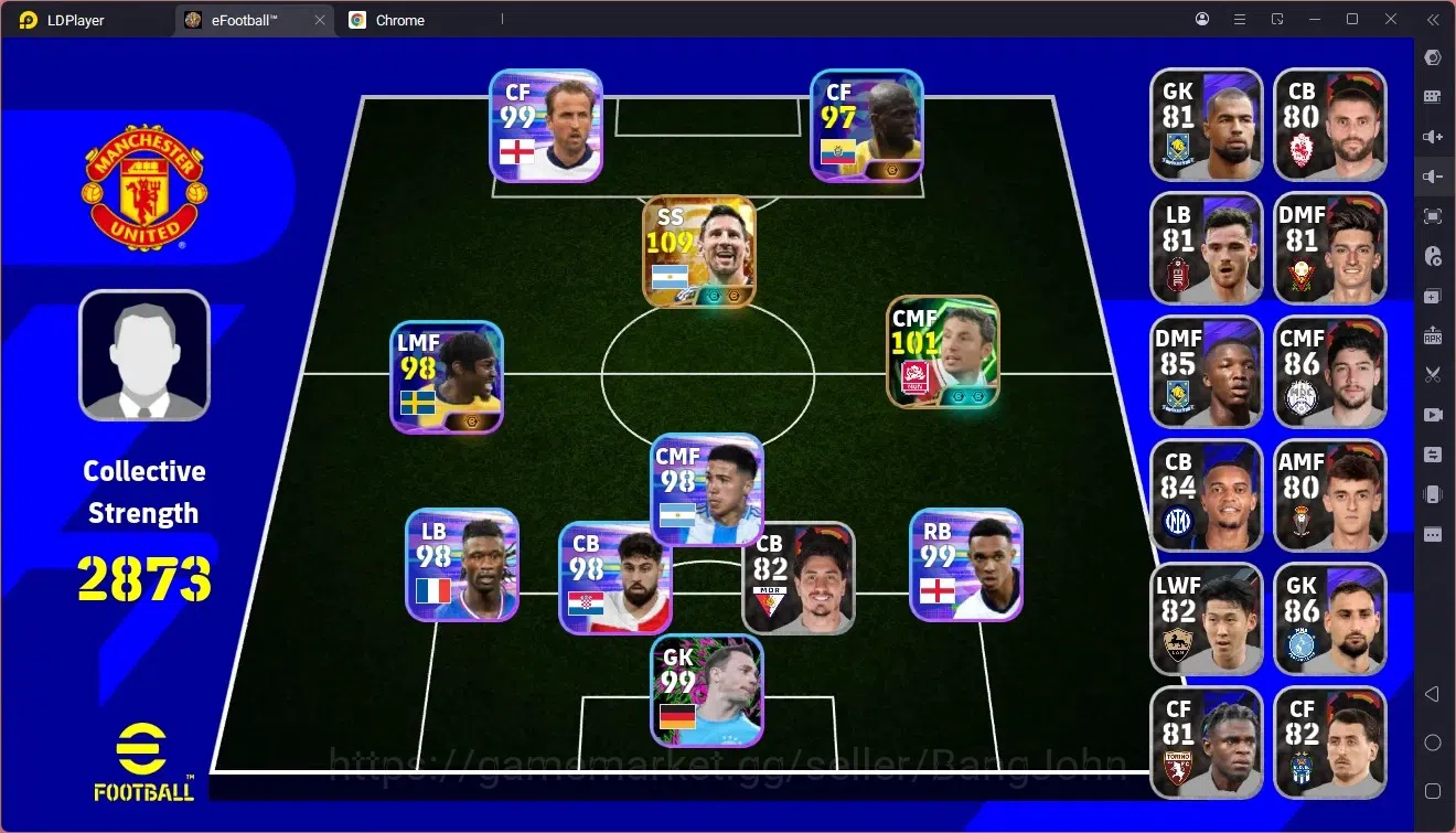 eFootball Accounts High-End Mobile | PW 2873 | New Bigtime Lionel Messi | Epic Mark Van Bommel | 2026 | Check SS EFB2635B 1