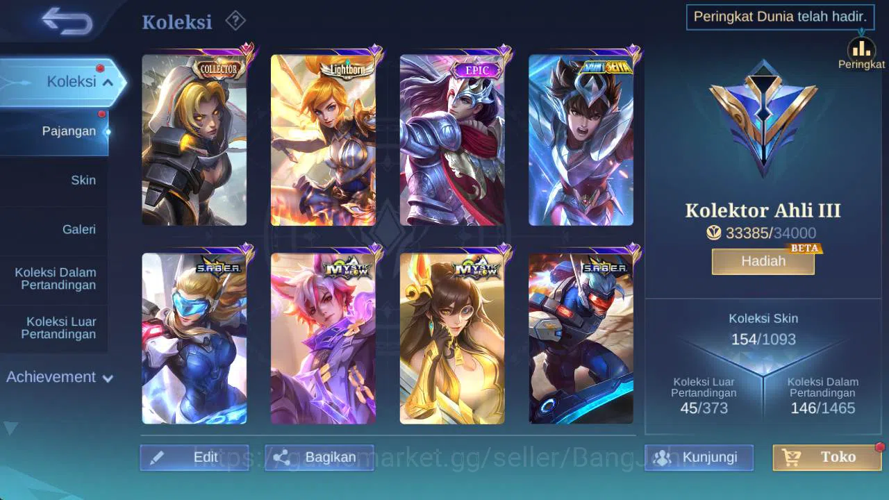 Mobile Legends: Bang Bang Accounts Hero 90+, Skin 150+|Lborn fanny, Rising loli, Sabe image 2