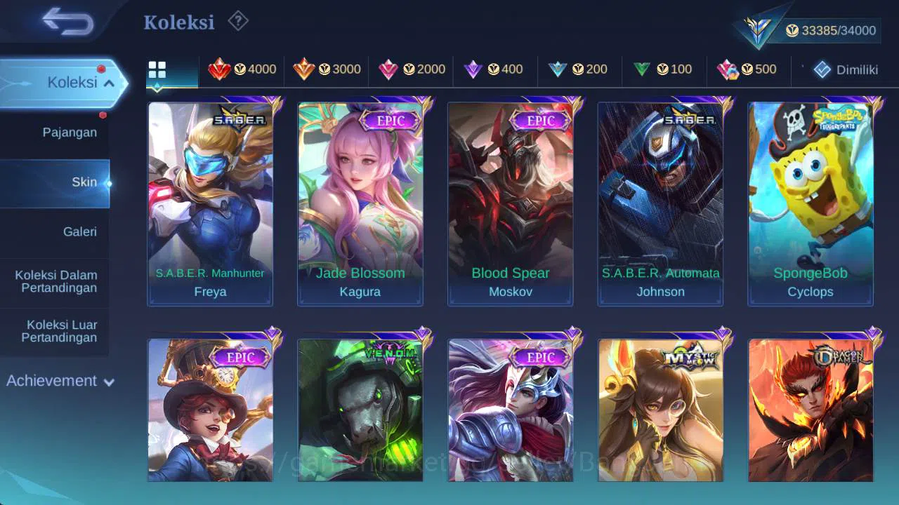 Mobile Legends: Bang Bang Accounts Hero 90+, Skin 150+|Lborn fanny, Rising loli, Sabe image 4