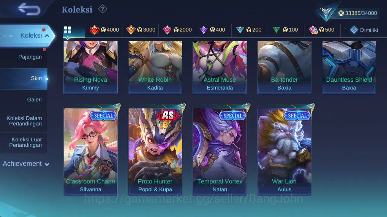 Mobile Legends: Bang Bang Accounts Hero 90+, Skin 150+|Lborn fanny, Rising loli, Sabe image 9