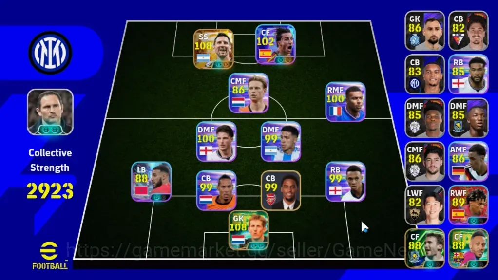 eFootball Accounts Legends & Iconic Players Androiid|Power 2909|Big Time Lionel Messi|Epic Edwin van der 1
