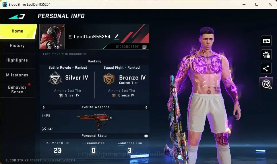 Blood Strike Accounts Collab Skin ASIA |1 Enzo Collab Gun:KAG-6 Comandante|1 Eternal Gun:M700 Seraph|1Name Changing Card|1 1