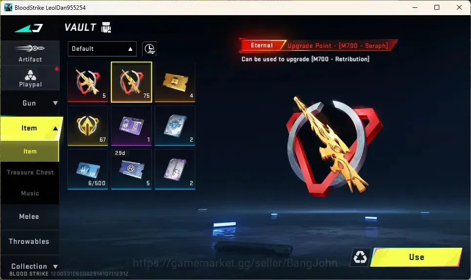 Blood Strike Accounts Collab Skin ASIA |1 Enzo Collab Gun:KAG-6 Comandante|1 Eternal Gun:M700 Seraph|1Name Changing Card|1 5