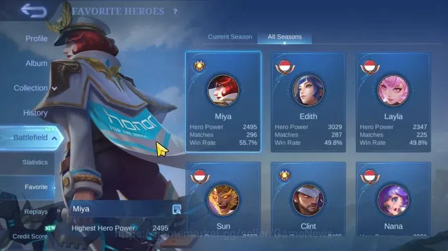 Mobile Legends: Bang Bang Accounts Hero 132|Skin 348|High Immo 111|PRIME[Granger,beat image 5