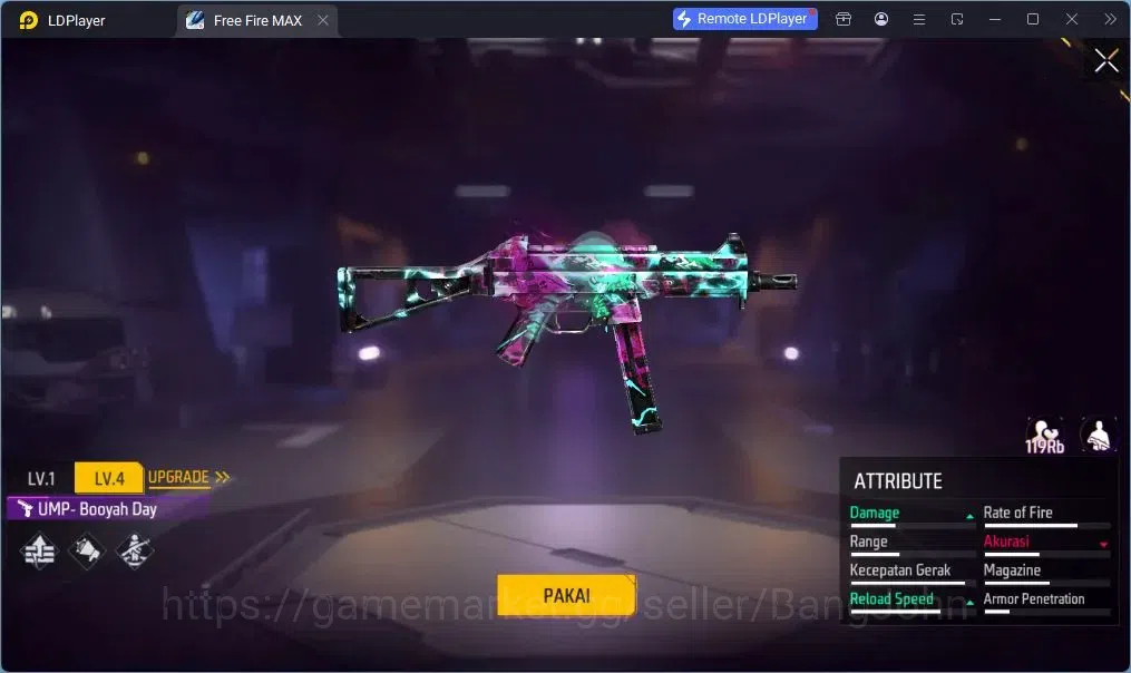 Free Fire Accounts Indonesia | UMP BOOYAH DAY LV.4 | BackPack HEARTRO image 2