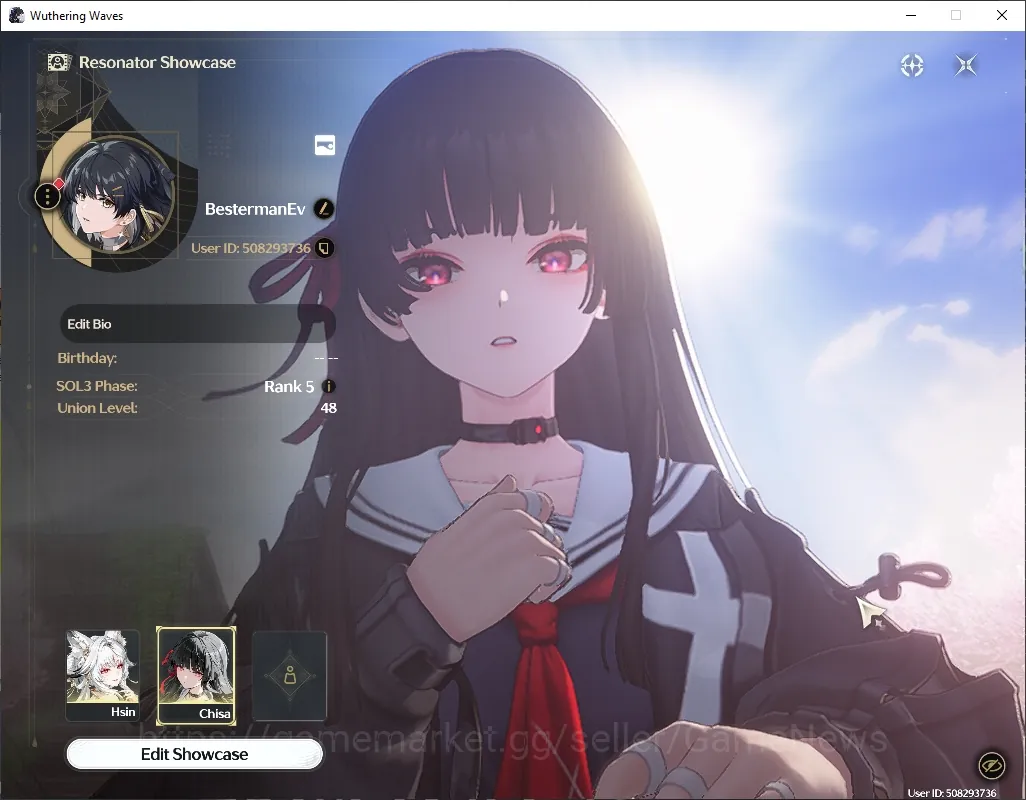 Wuthering Waves Accounts Mid-Game NA|UL 48|2 Limited| Hsin RC6, Chisa +4 STD Char|DB Lv 30|Female MC|Log Kuro|Take 1