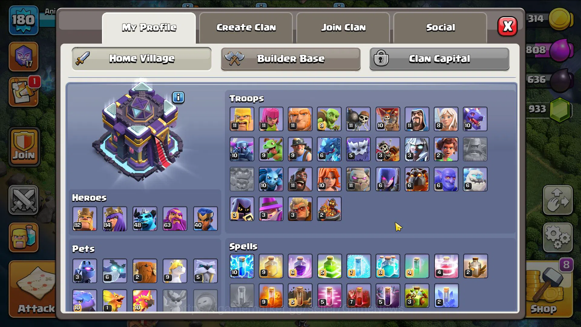 Clash of Clans Accounts Mid-Tier TH 15 MAX-BH 10|LV 180|HH 9|BK 82,AQ 84,63,MP 49,RC 40|CN OFF|933 Gems,3 Epic 2