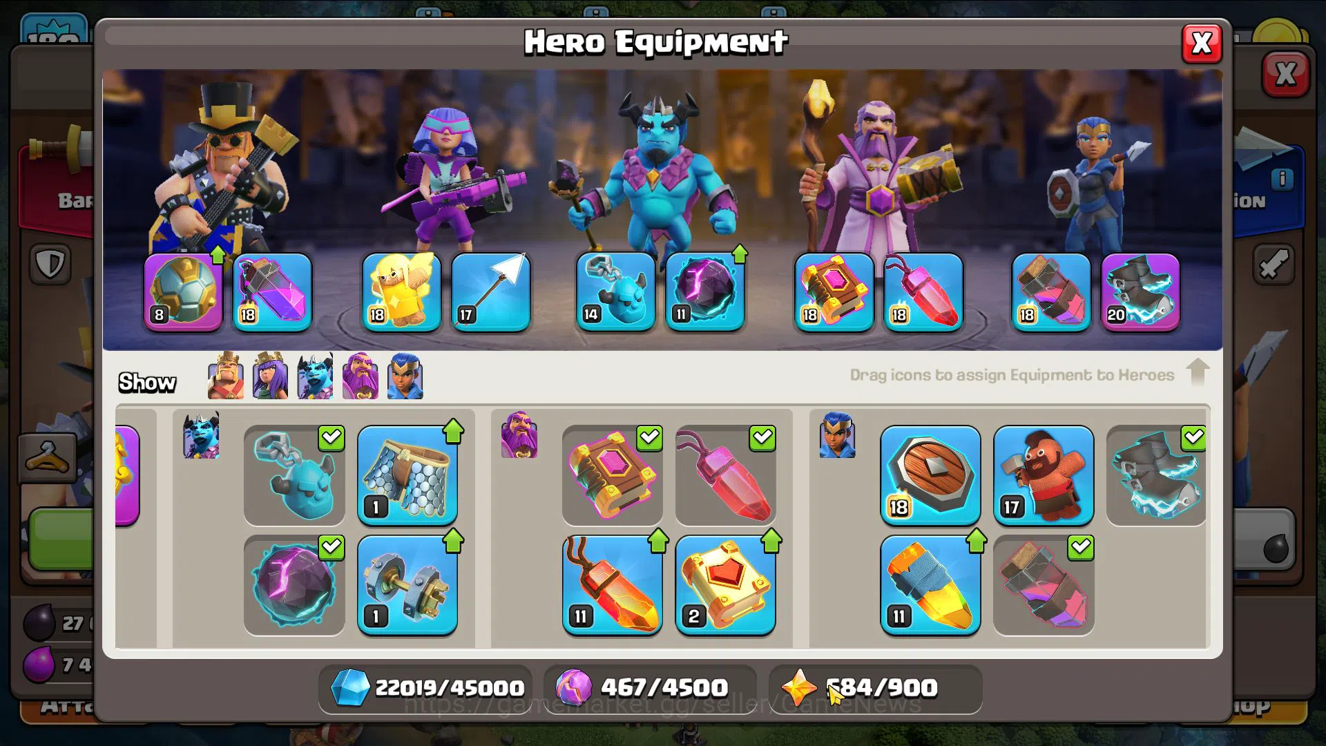 Clash of Clans Accounts Mid-Tier TH 15 MAX-BH 10|LV 180|HH 9|BK 82,AQ 84,63,MP 49,RC 40|CN OFF|933 Gems,3 Epic 4