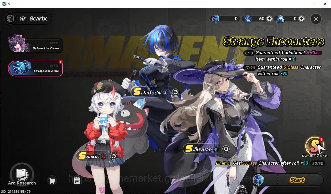 Neverness to Everness Accounts Global SEA|HL 3|2 SSR 1 Limited [Shinku],Baicang|2 SSR Char Selector|Selector On|Male MC|Log 6