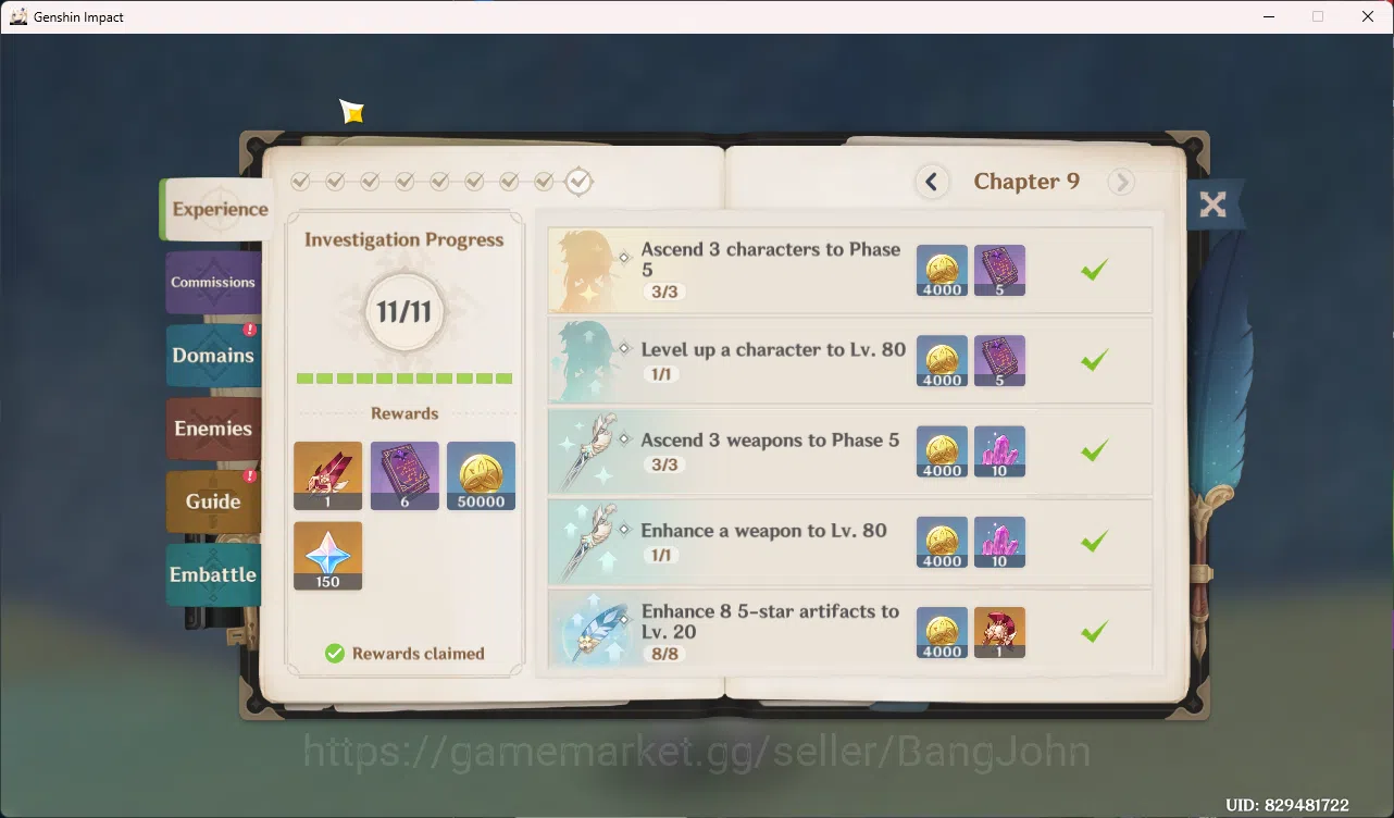 Genshin Impact Accounts nd-Game | ASIA | AR 60 | UID 82 | 18 Limit Neuvill image 13
