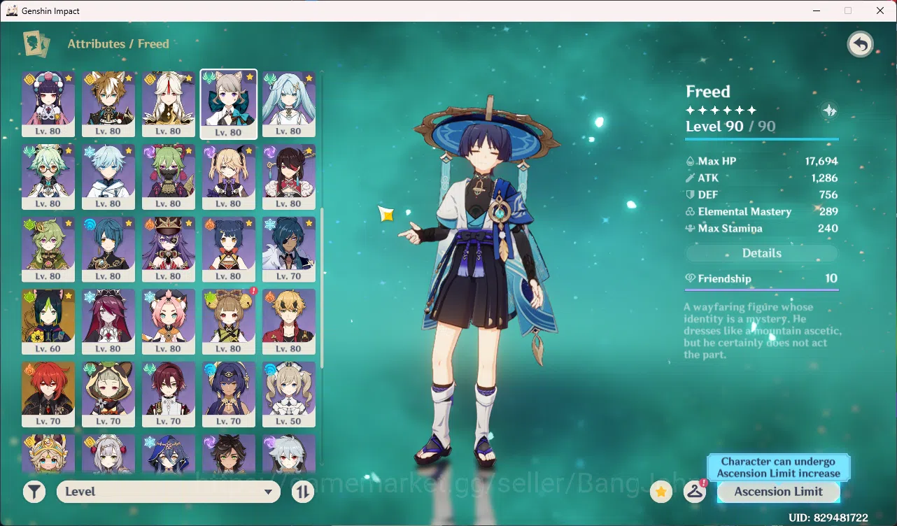 Genshin Impact Accounts nd-Game | ASIA | AR 60 | UID 82 | 18 Limit Neuvill image 3