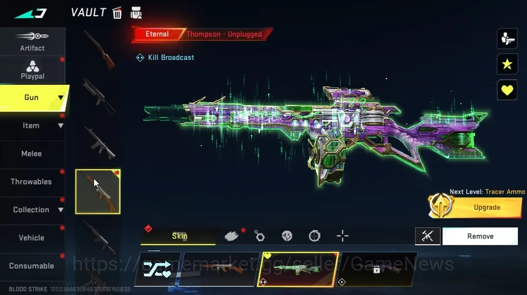 Blood Strike Accounts Collab Skin Asia|Eternal Thompson Unplugged Lv2|Collab AOT M4A1 Battle of Faith|Ultra Galil 1