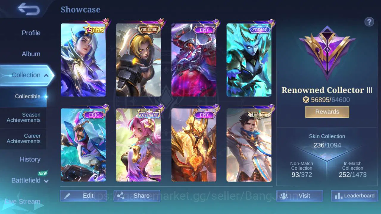 Mobile Legends: Bang Bang Accounts Global, Skin 236,Hero 132|annu Lesley,zodia selena image 18