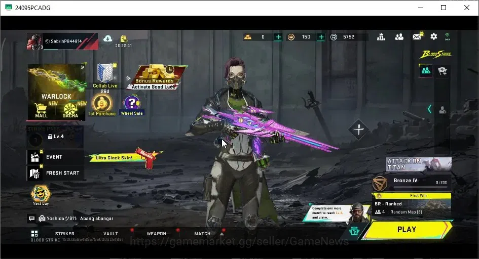 Blood Strike Accounts Starter ASIA|Fresh Starter| Eternal Galil |Legendary Loot Crate|Epic Skydive |Log Netease|Take 1