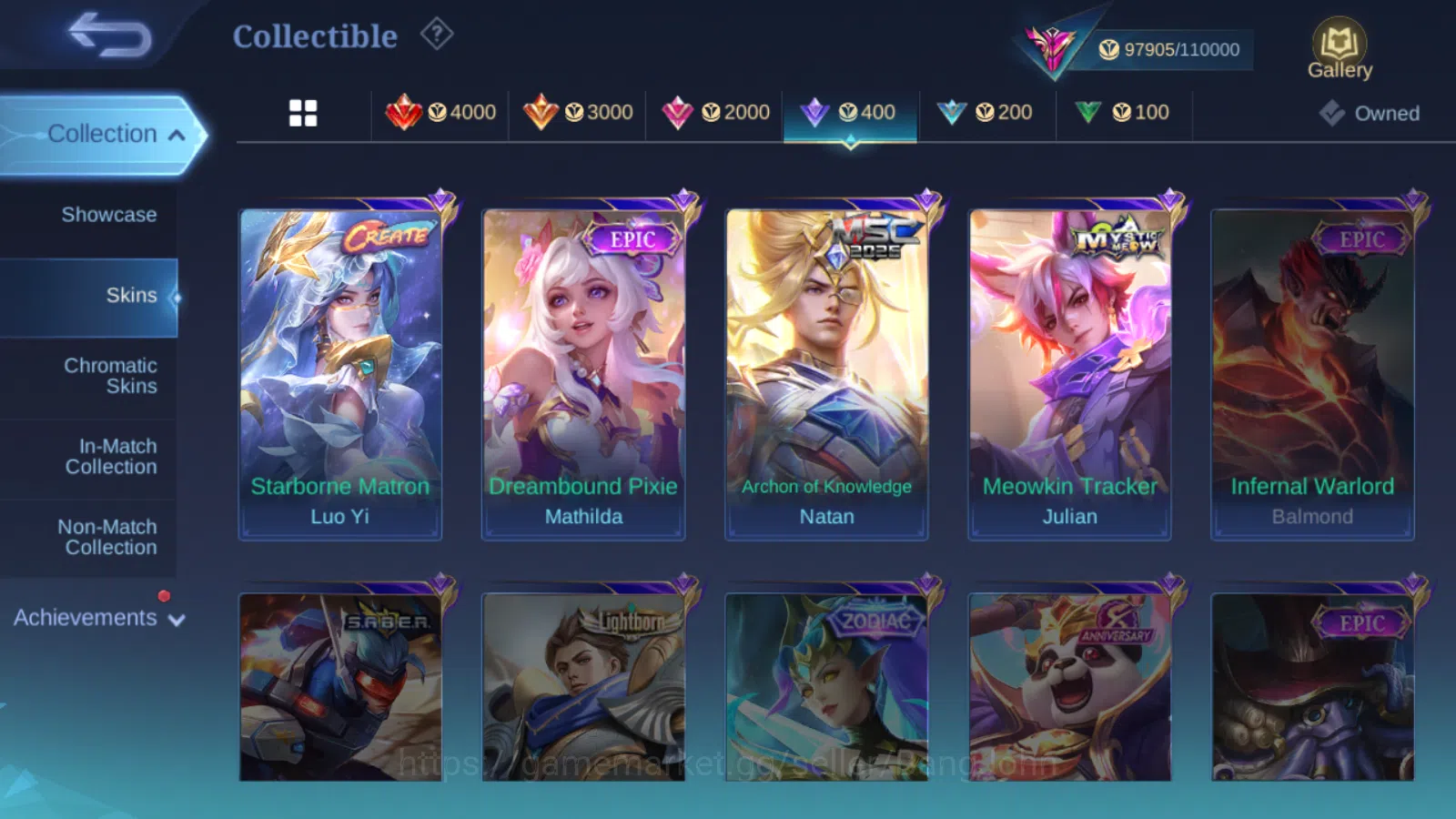 Mobile Legends: Bang Bang Accounts Hero 131 | skin 332 legend freya | 11.11 thamuz n image 16