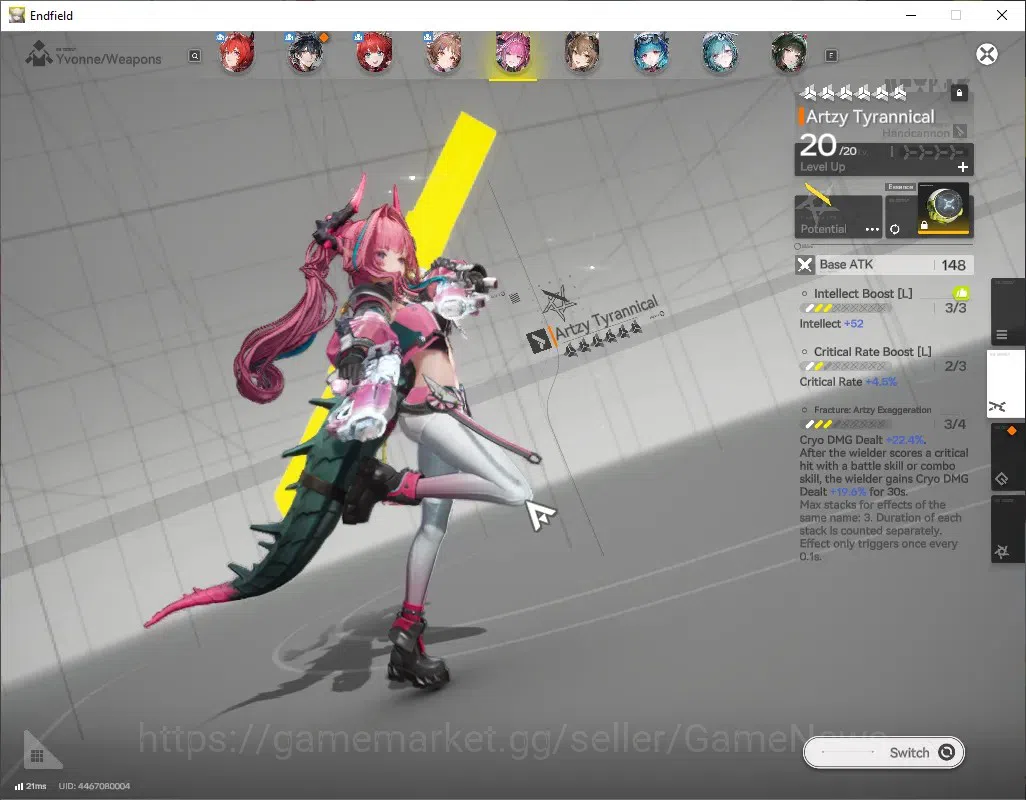 Arknights: Endfield Accounts ASIA|Lv 53|7 SSR (5 Limited) + 10 (6* Weapon)|[Laevatain,Yvonne P1]+Signature,Gilberta,Zhuang 5