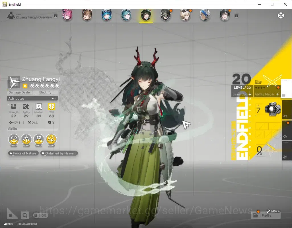 Arknights: Endfield Accounts ASIA|Lv 53|7 SSR (5 Limited) + 10 (6* Weapon)|[Laevatain,Yvonne P1]+Signature,Gilberta,Zhuang 8