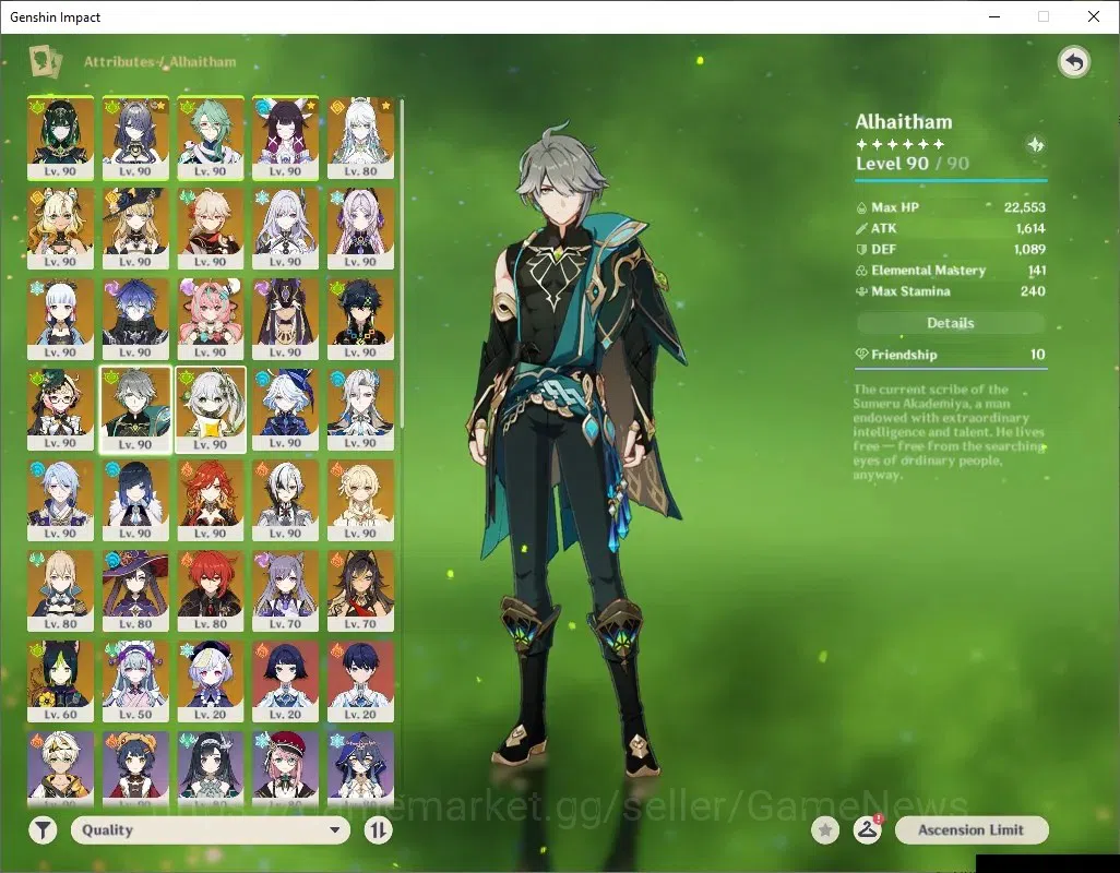 Genshin Impact Accounts ASIA|AR 60|Prem team[Nefer,Mavu,Varesa,Arlec,Alhai image 19