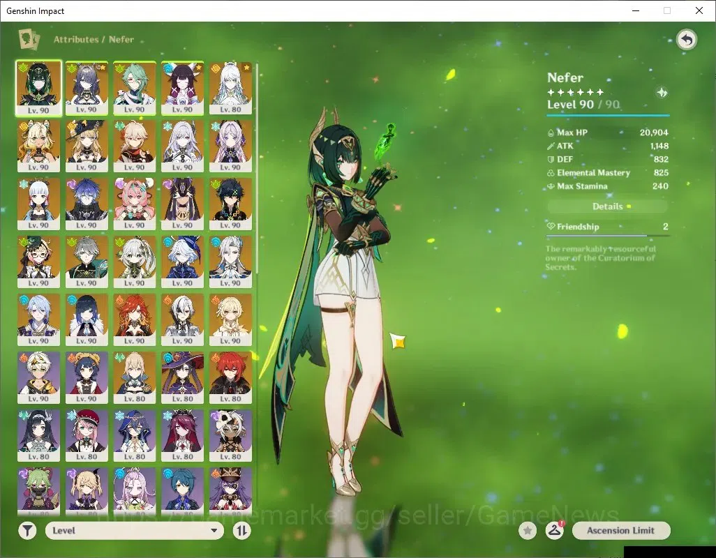 Genshin Impact Accounts ASIA|AR 60|Prem team[Nefer,Mavu,Varesa,Arlec,Alhai image 3