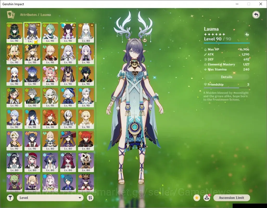 Genshin Impact Accounts ASIA|AR 60|Prem team[Nefer,Mavu,Varesa,Arlec,Alhai image 4