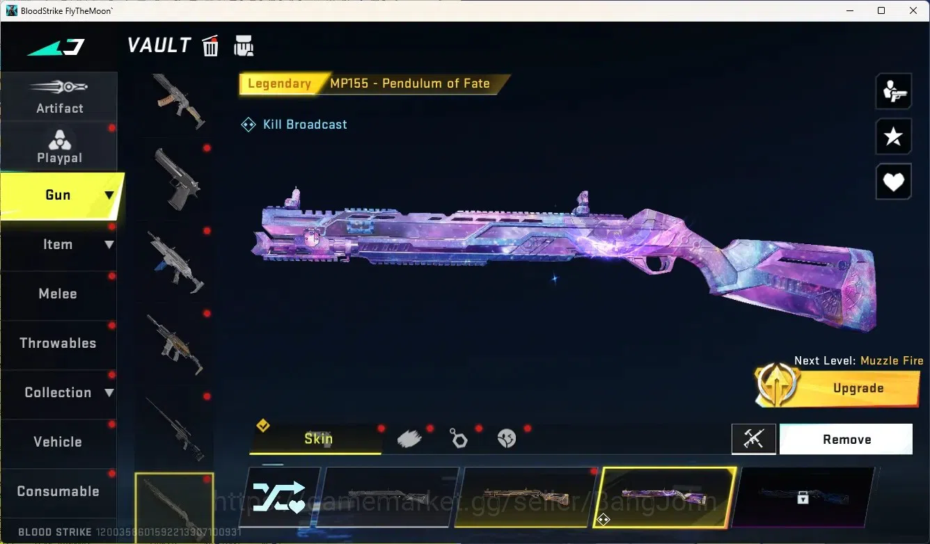 Blood Strike Accounts Others ASIA|1 Eternal Gun:Desert Eagle|5 Collab Gun[7DS/TR/EVA]|1 Limited Gun:Origin-12|6 Ultra Gun|13 12