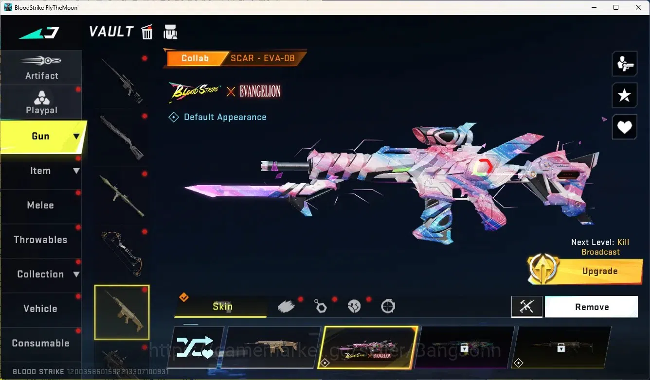 Blood Strike Accounts Others ASIA|1 Eternal Gun:Desert Eagle|5 Collab Gun[7DS/TR/EVA]|1 Limited Gun:Origin-12|6 Ultra Gun|13 13