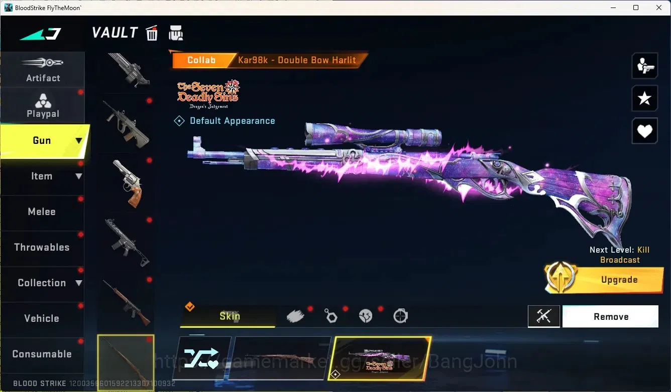 Blood Strike Accounts Others ASIA|1 Eternal Gun:Desert Eagle|5 Collab Gun[7DS/TR/EVA]|1 Limited Gun:Origin-12|6 Ultra Gun|13 17