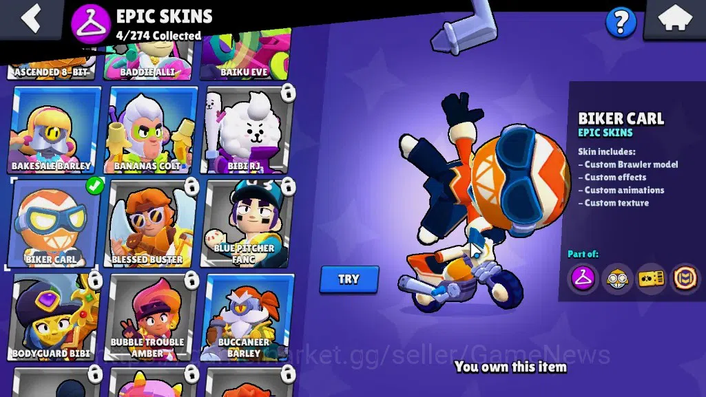 Brawl Stars Accounts 1208 Trophy|17 Brawlers 1 Max [Chester]|4 Epic (Bi image 10