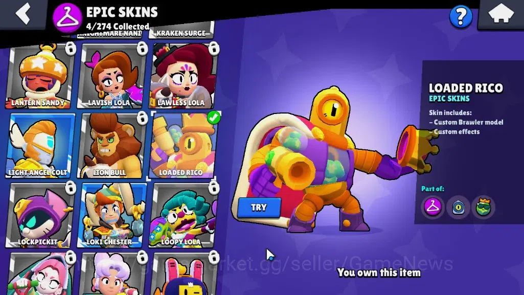 Brawl Stars Accounts 1208 Trophy|17 Brawlers 1 Max [Chester]|4 Epic (Bi image 12