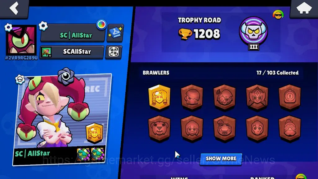 Brawl Stars Accounts 1208 Trophy|17 Brawlers 1 Max [Chester]|4 Epic (Bi image 2