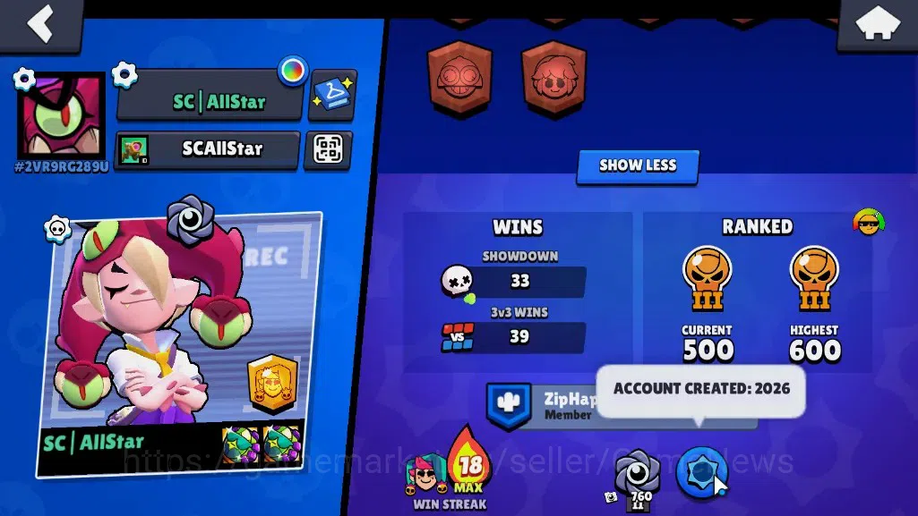 Brawl Stars Accounts 1208 Trophy|17 Brawlers 1 Max [Chester]|4 Epic (Bi image 3