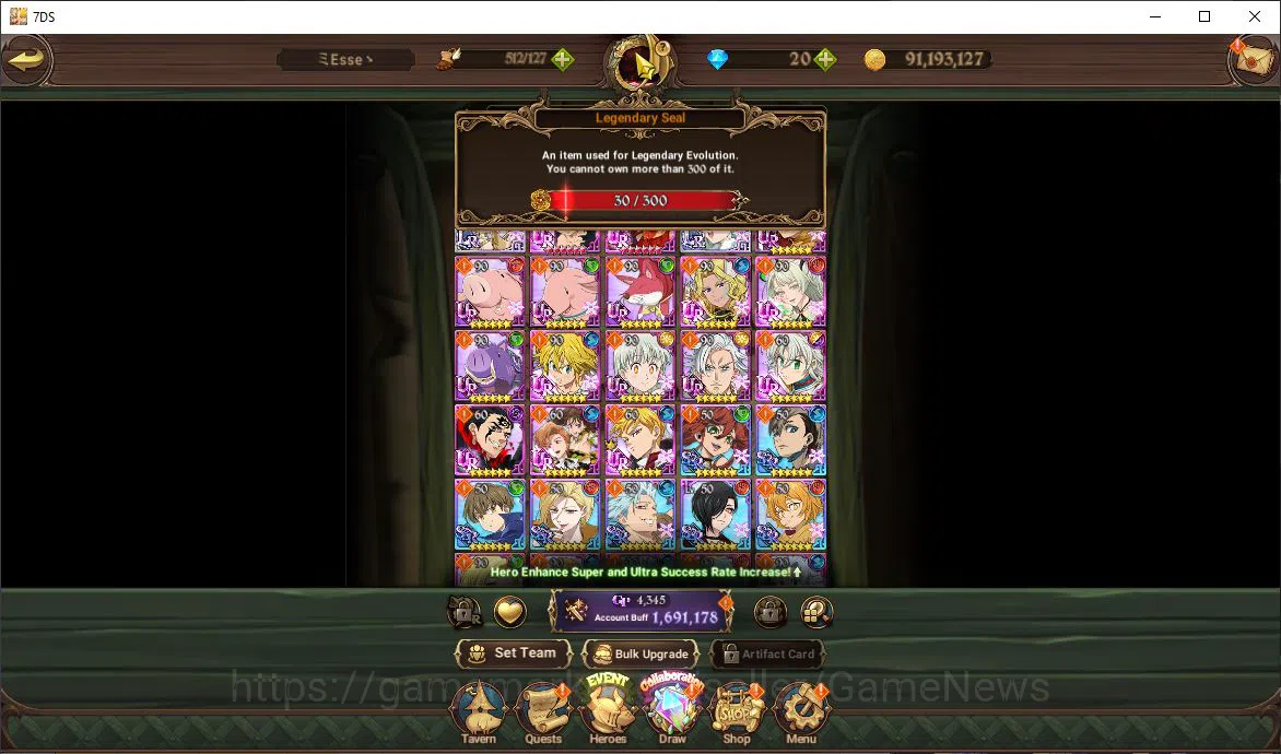 The Seven Deadly Sins: Grand Cross Accounts Midgame Global|1,6M CC|2 LR+9 1