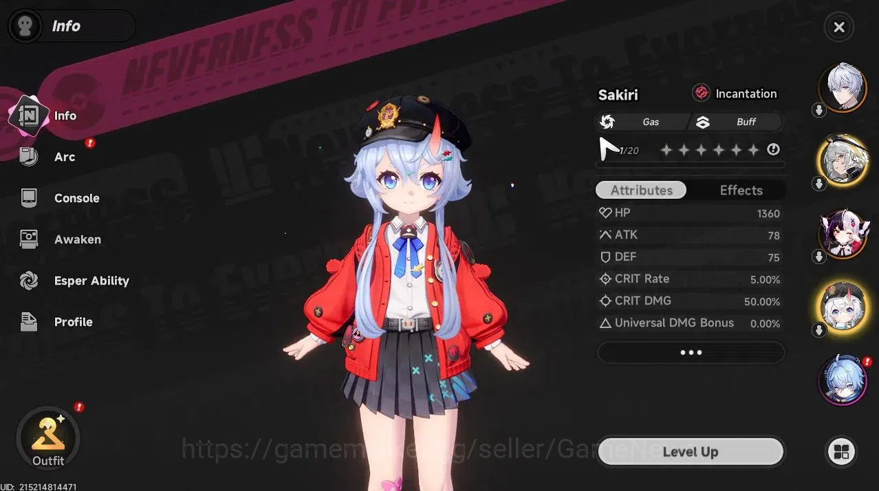 Neverness to Everness Accounts GLOBAL SEA|HL 3|3 SSR (Lacrimosa,Sakiri,Hathor)|Se image 4