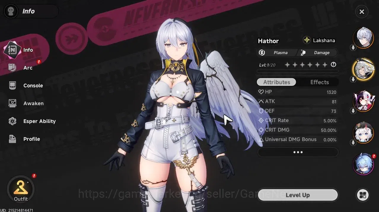 Neverness to Everness Accounts GLOBAL SEA|HL 3|3 SSR (Lacrimosa,Sakiri,Hathor)|Se image 5