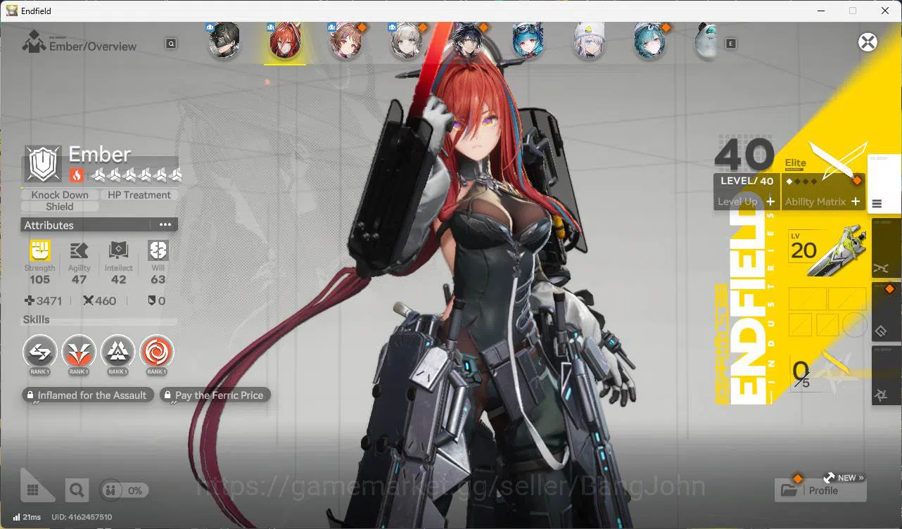 Arknights: Endfield Accounts ASIA | lv 52, EMBER, Ardelia, Perlica, Last rite, WP 6s 5 Detail Check SS AKE123B 5