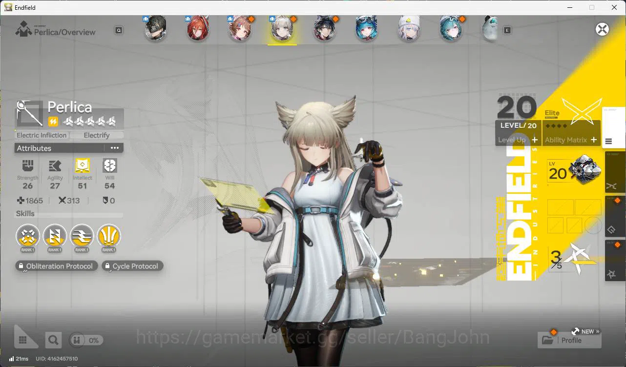 Arknights: Endfield Accounts ASIA | lv 52, EMBER, Ardelia, Perlica, Last rite, WP 6s 5 Detail Check SS AKE123B 7