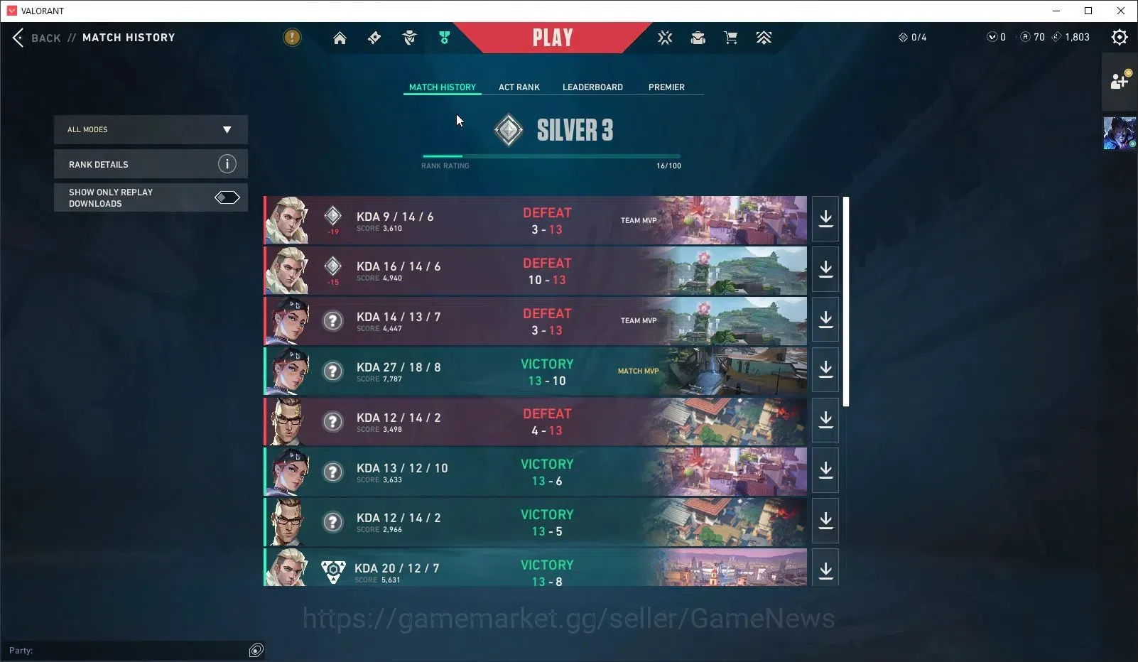 Valorant Accounts AP Server |Lvl 20| Silver 3 V26 Act III | 8 Agent  image 9