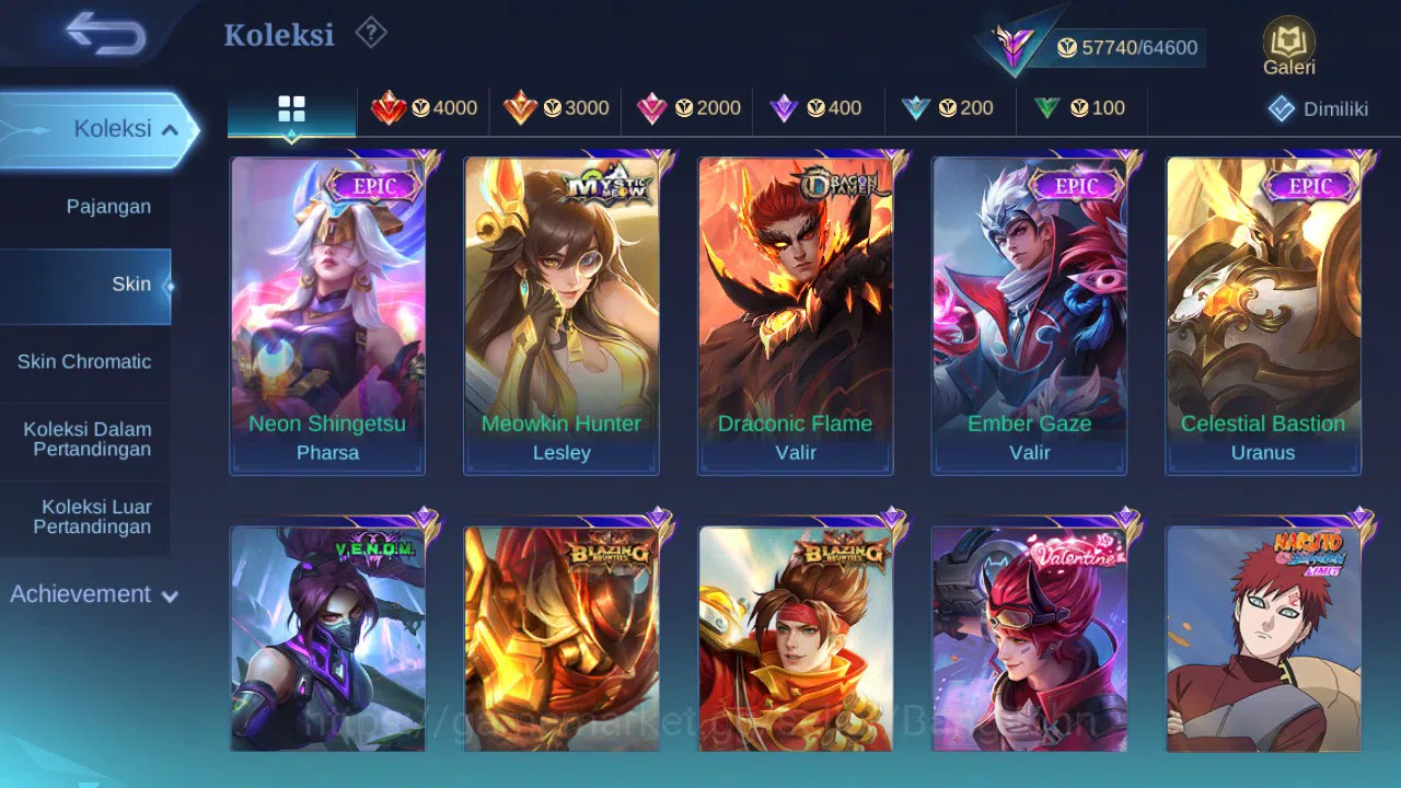 Mobile Legends: Bang Bang Accounts GLOBAL Hero 132 Skin 250 | Zodiac Helcurt | Create image 6