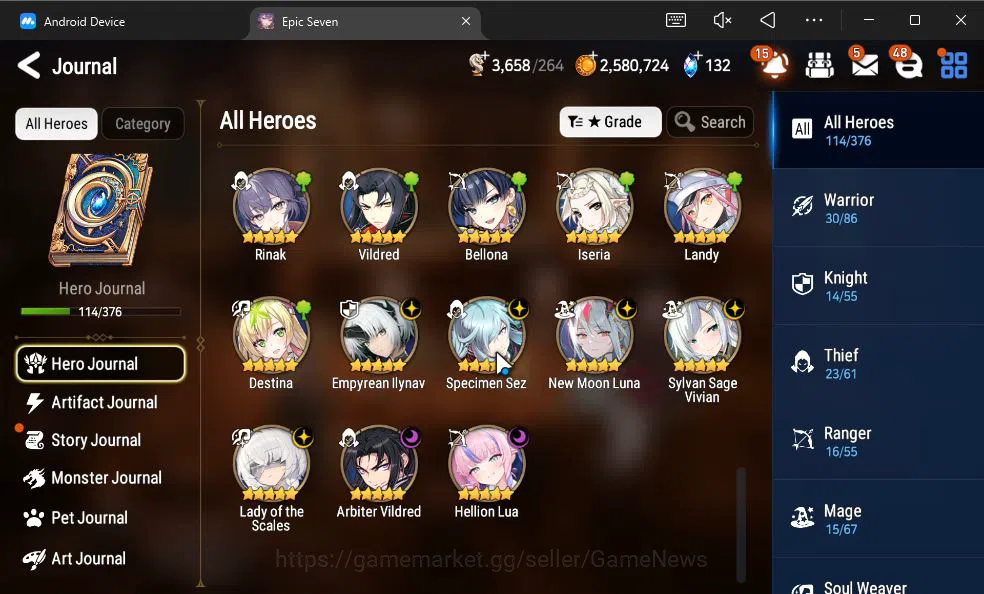 Epic Seven Accounts GLOBAL Unverif|New Era|7 ML(LOTScales,NM Luna,E Il image 11