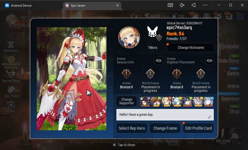 Epic Seven Accounts GLOBAL Unverif|New Era|7 ML(LOTScales,NM Luna,E Il image 2