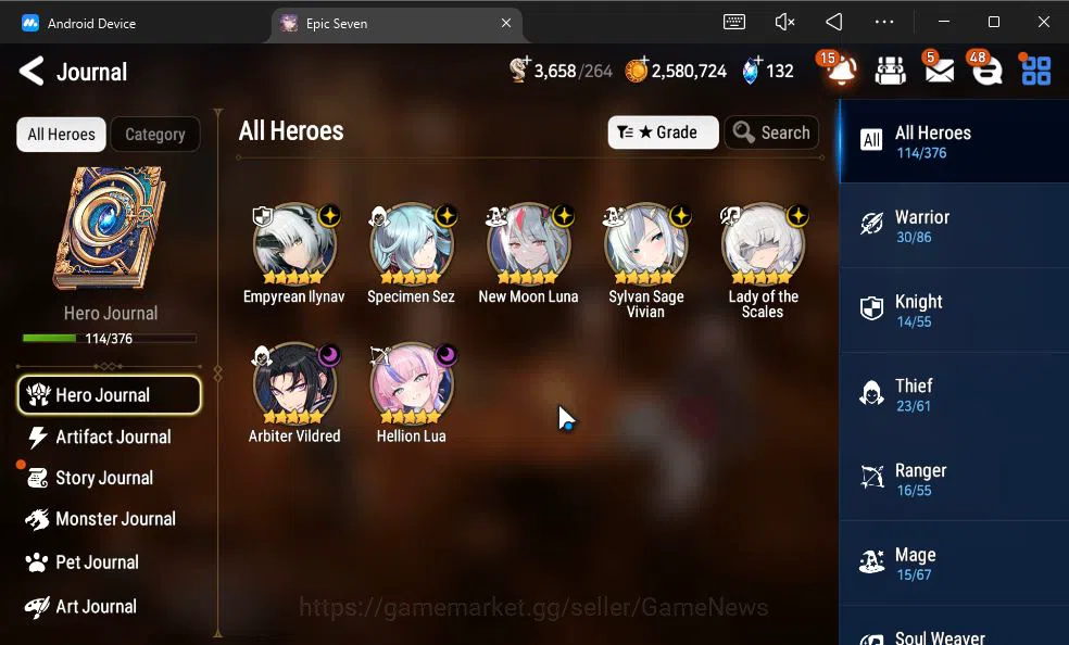 Epic Seven Accounts GLOBAL Unverif|New Era|7 ML(LOTScales,NM Luna,E Il image 9