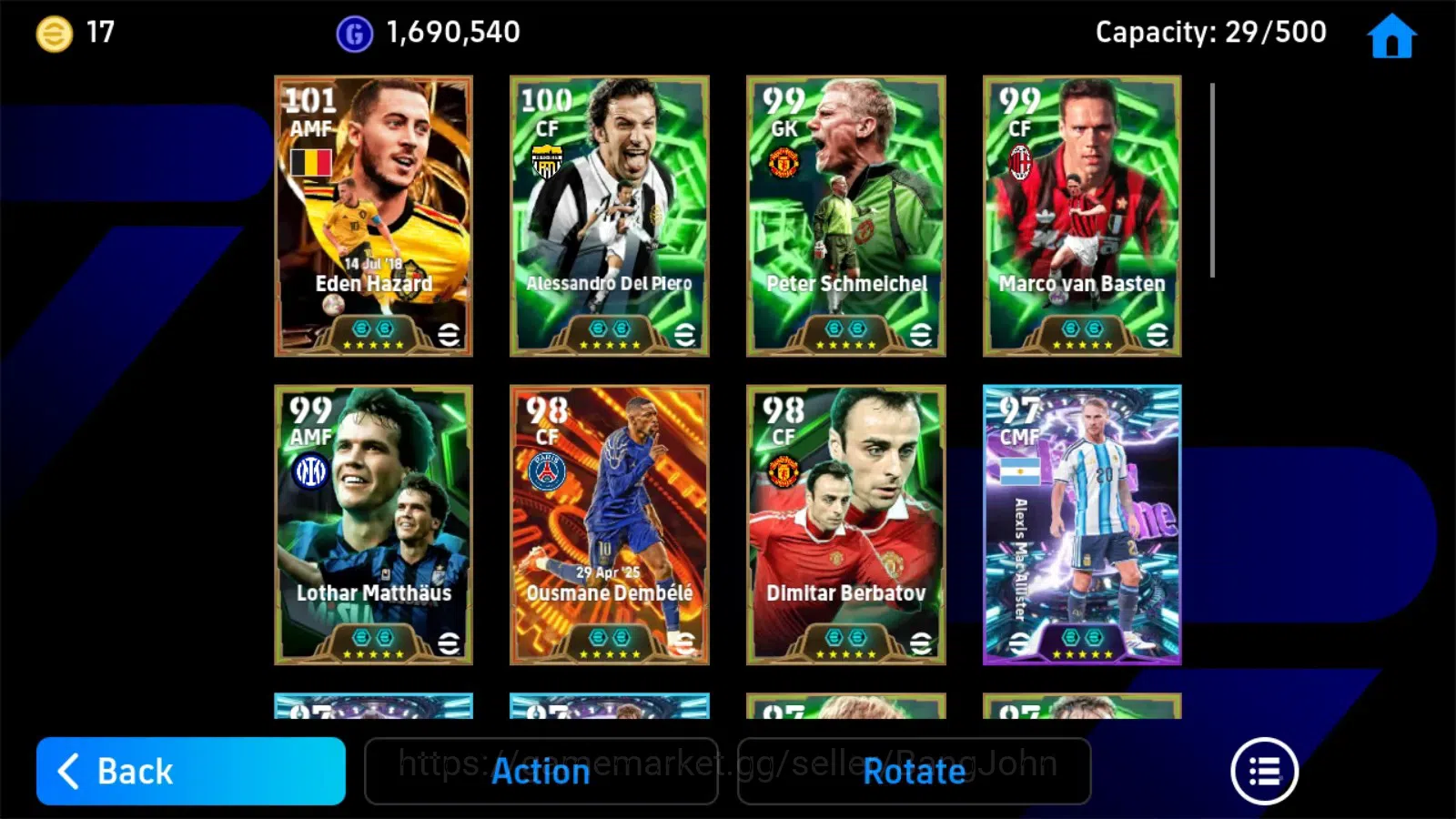 eFootball Accounts ANDROID|PW 3216|Hazard bigtime,Delpiero epic,schme image 4