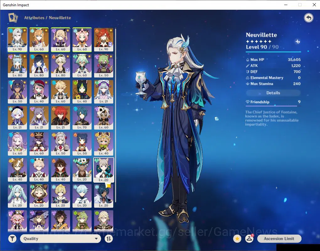 Genshin Impact Accounts ASIA|AR 55|5 Limited+3(*5Weapon)|Neuvillate+Sign,M image 3