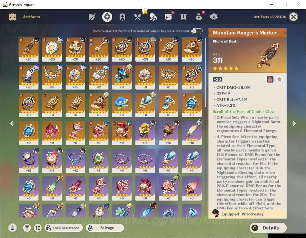 Genshin Impact Accounts ASIA|AR 48|4 Limited + 1 (*5Weap)|Chasca,Furina,Wr image 9