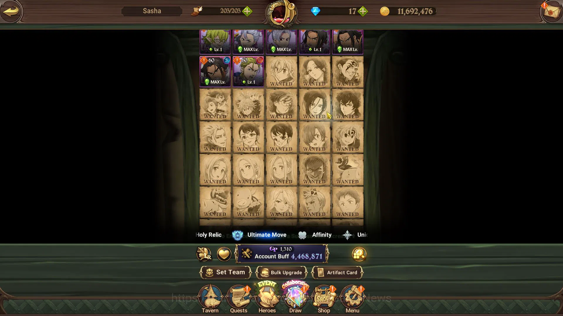 The Seven Deadly Sins: Grand Cross Accounts Midgame Asia|4,4M CC|1 LR+8 UR+Many 10
